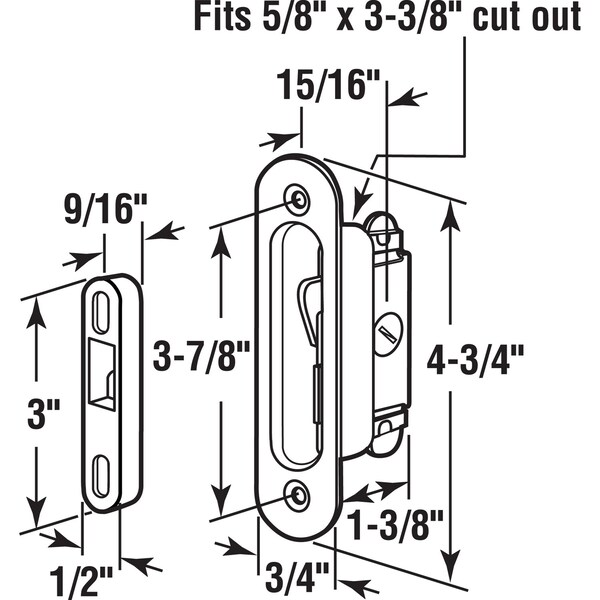 Prime-Line Prime-Line Zinc-Plated Silver Aluminum Patio Door Latch 1 pk - 141725