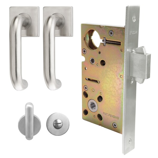 Inox 9540 Sliding Door Privacy 202 Munich 2-1/2" Backset 32D RH - XGS202-PD9540A-32D-RH