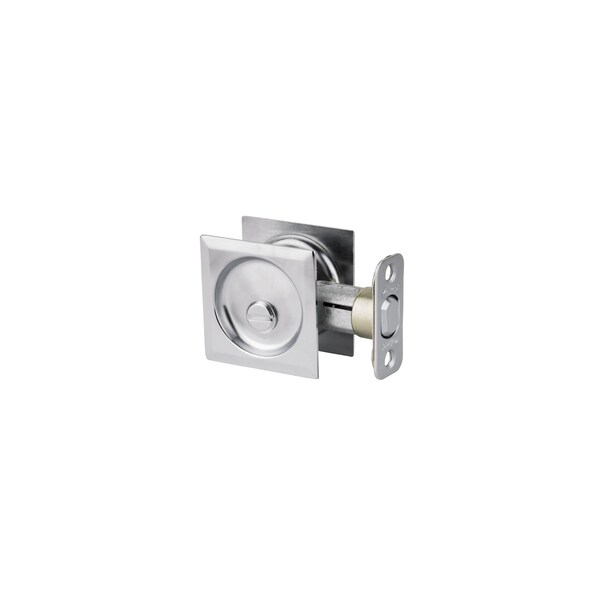 Kwikset Square Privacy Pocket Door Lock Satin Chrome Finish - 335SQT-26D