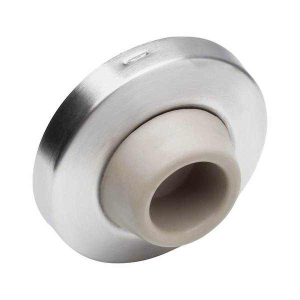 Ives Ives 2-1/2 in. W X 3/8 in. L Brass Satin Chrome Silver Wall Door Stop Mounts to wall - 407 1/2 B26D