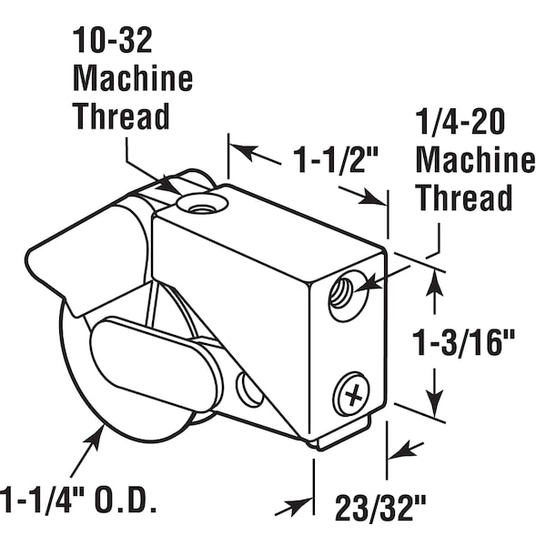 Prime-Line 1-1/4 in. Steel Ball Bearing Sliding Roller Assembly, for Fleetwood Doors Single Pack - D 1532