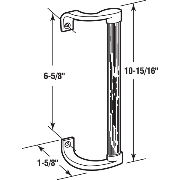 Prime-Line Wood Handle Black Brackets 6-5/8 in. Holes Sliding Door Pull Single Pack - C 1182