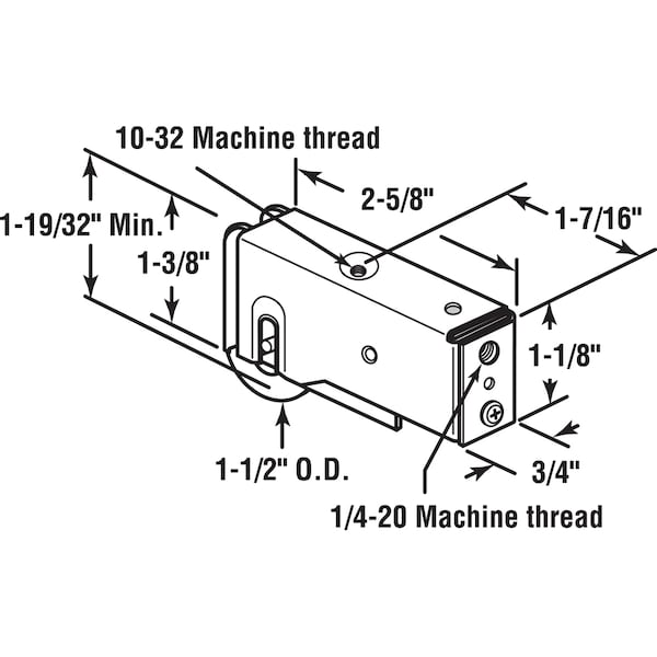 Prime-Line 1-1/2 in. Steel Ball Bearing Sliding Door Roller Assembly Single Pack - D 1831