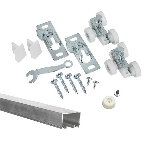 Renin Pocket Door Hardware Track Set, Aluminum, 36 in W, 72 in H - PD100-07200-AL