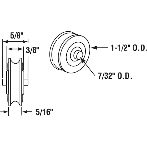 Prime-Line 1-1/2 in. Steel Ball Bearing Rollers, for Precision 2 Pack - D 1766