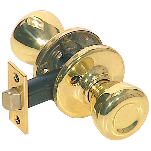 Kwikset Tylo Polished Brass Hall & Closet Door Knob - 200T 3 CP V1