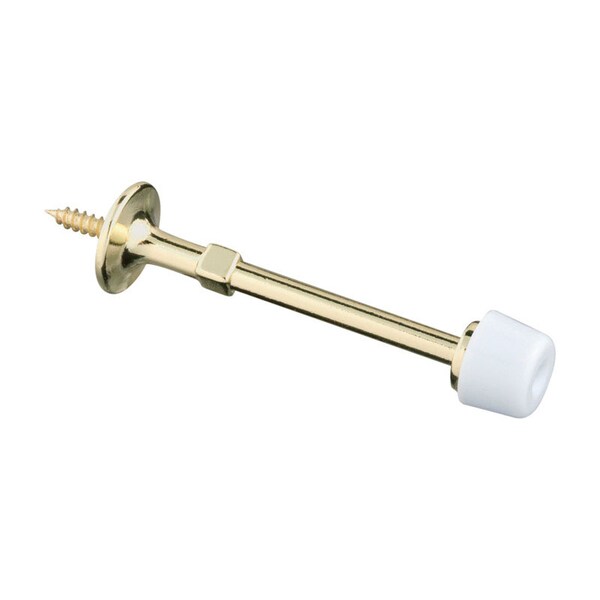 National Hardware National Hardware Zinc w/Plastic Tip Polished Brass Gold Rigid Door Stop Mounts to wall - N830-101