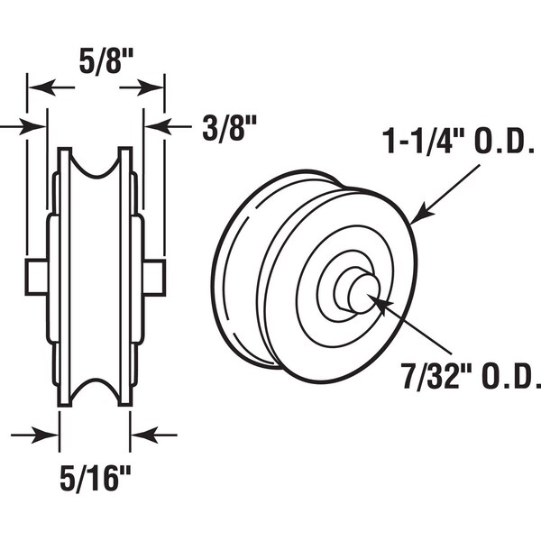 Prime-Line Prime-Line 1-1/4 in. D X 5/16 in. L Steel Roller Assembly 2 pk - 131972