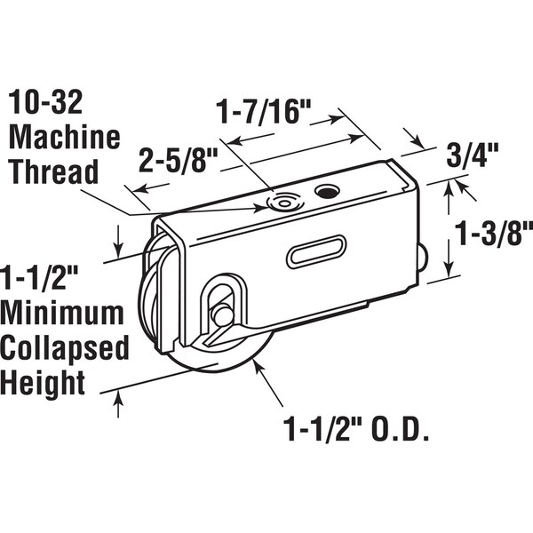 Prime-Line Prime-Line 1-1/2 in. D X 5/16 in. L Steel Roller Assembly 1 pk - 131477