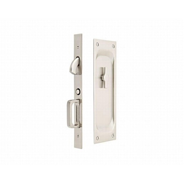 Patioplus 1.375 in. Privacy Pocket Door Mortise Lock, Satin Nickel - PA1621445