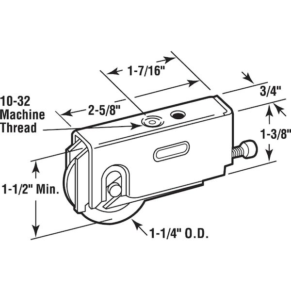 Prime-Line 1-1/4 in. Steel Ball Bearing Sliding Door Roller Assembly Single Pack - D 1723