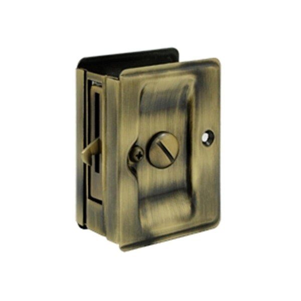 Dendesigns 3.25 x 2.25 in. Heavy Duty Adjustable Privacy Pocket Lock, Antique - DE2667241