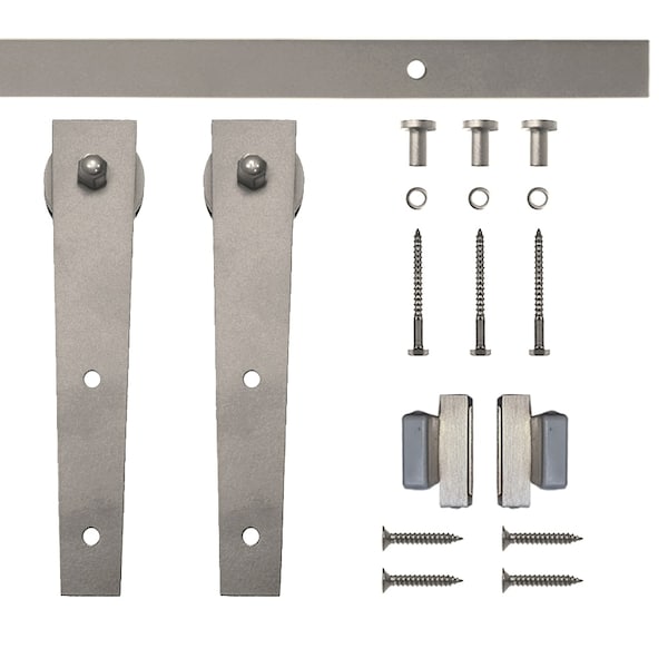 Quiet Glide Soft Close 48" Satin Nickel Wedge Mini Single Barn Door Hardware - NT.1310.02.SN-48-SC