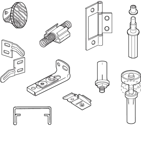 Prime-Line Prime-Line 60 in. L White Steel Hardware Kit 1 pk - 161796