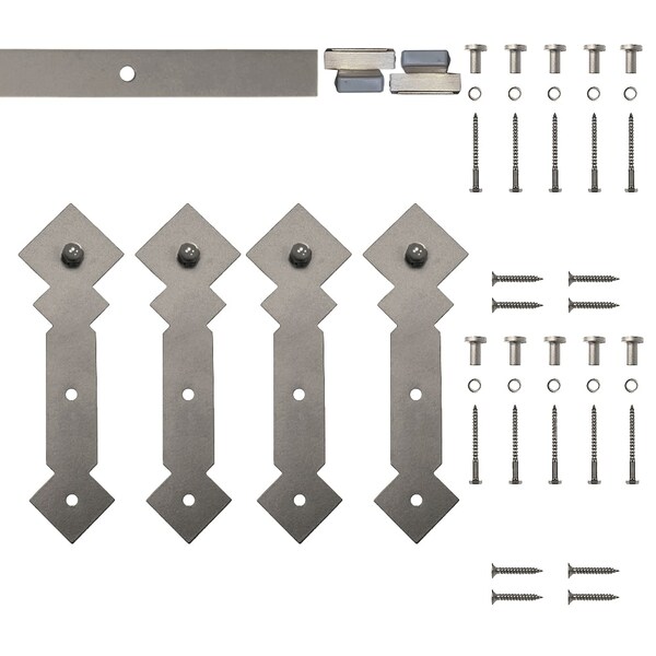 Quiet Glide Soft Close 72" Satin Nickel Diamond Mini Double Barn Door Hardware - NT.1310.05.SN-72-2-SC
