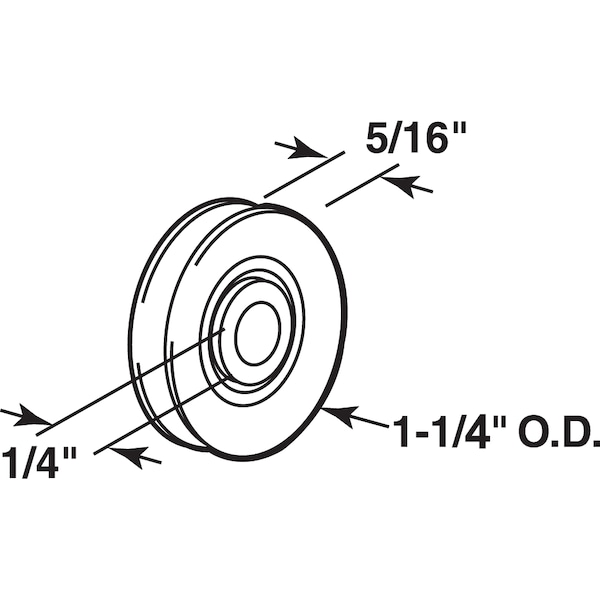 Prime-Line Door Rollers, 1-1/4 in., Precision Wheels, Stainless Steel Ball Bearings 2 Pack - D 2034
