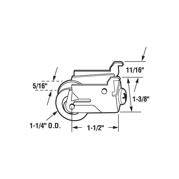 Prime-Line 1-1/4 in. Nylon Ball Bearing Sliding Door Roller Assembly, for Premiere (Single Pack) - D 1752