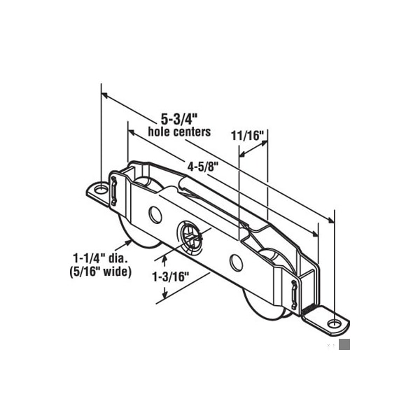 Prime-Line 1-1/4 in. Tandem Stainless Steel Roller Assembly with Ball Bearing Rollers (Single Pack) - D 1780