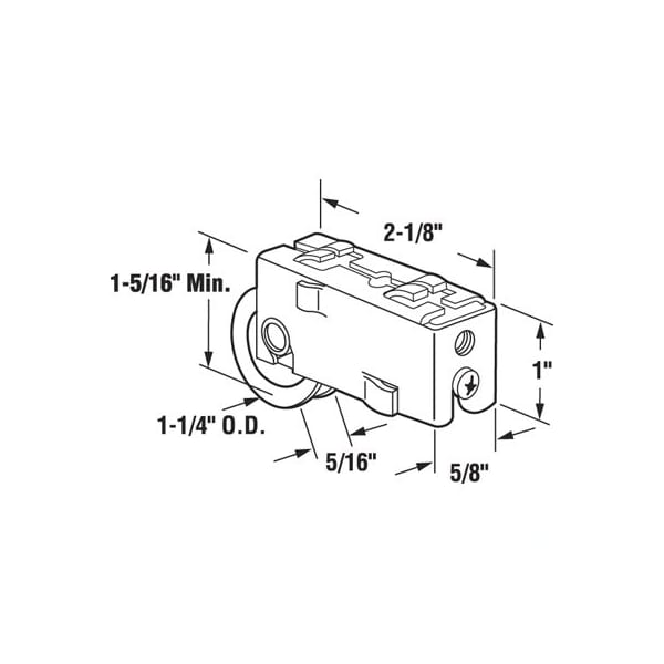 Prime-Line Single 1-1/4 in. Steel Roller Assembly, Ball Bearing, Plain Back Housing (Single Pack) - D 1785