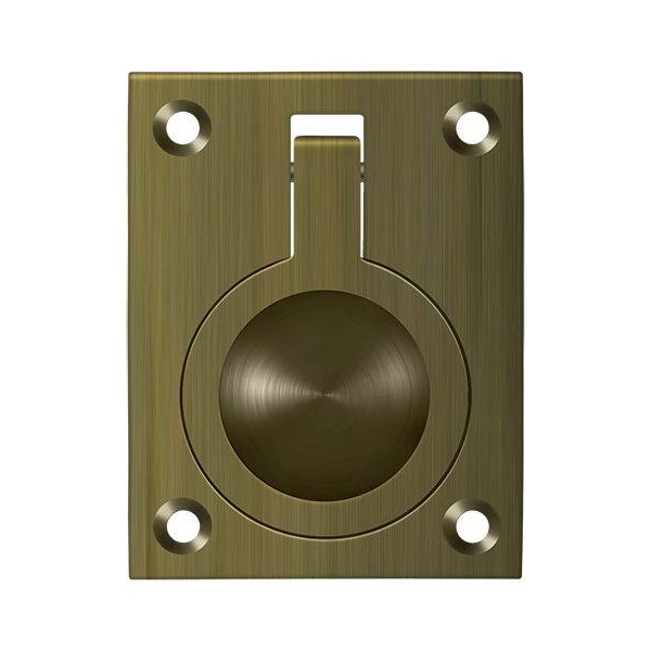 Deltana Flush Ring Pull, 2-1/2" X 1 7/8" Antique Brass - FRP25U5