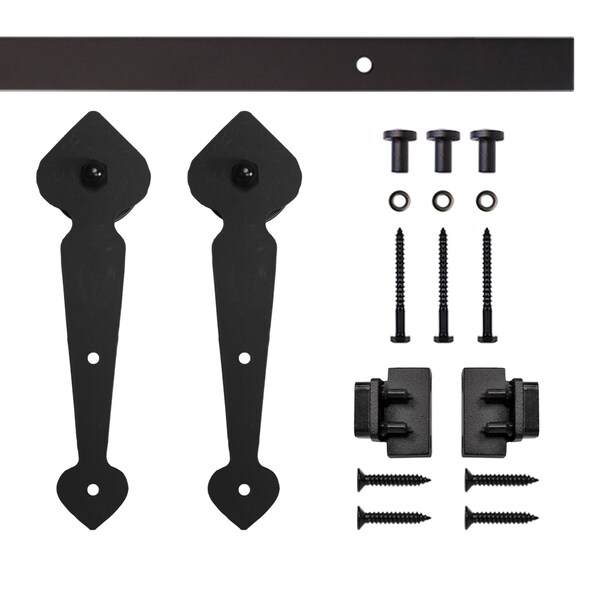 Quiet Glide Soft Close 48" Black Spade Mini Single Barn Door Hardware - NT.1310.10.08-48-SC