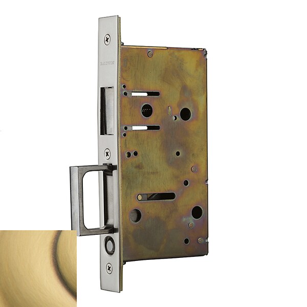 Baldwin Satin Brass with Brown Pocket Door Accessories Satin Brass with Brown - 8603.060