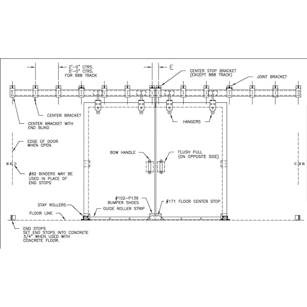 Richards-Wilcox SERIES 2623 HARDWARE SET, 10'-0" OPENNG SC - 2623.00010SC