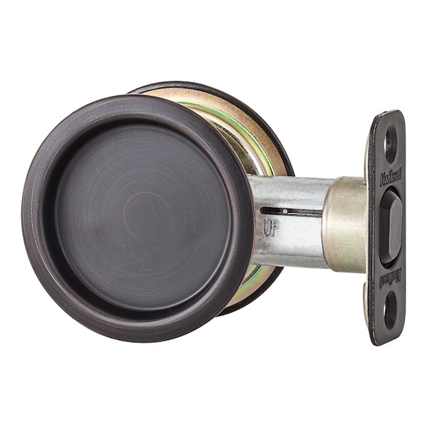 Kwikset Kwikset Oil Rubbed Bronze Metal Indoor Round Pocket Door Lock - 93340-044