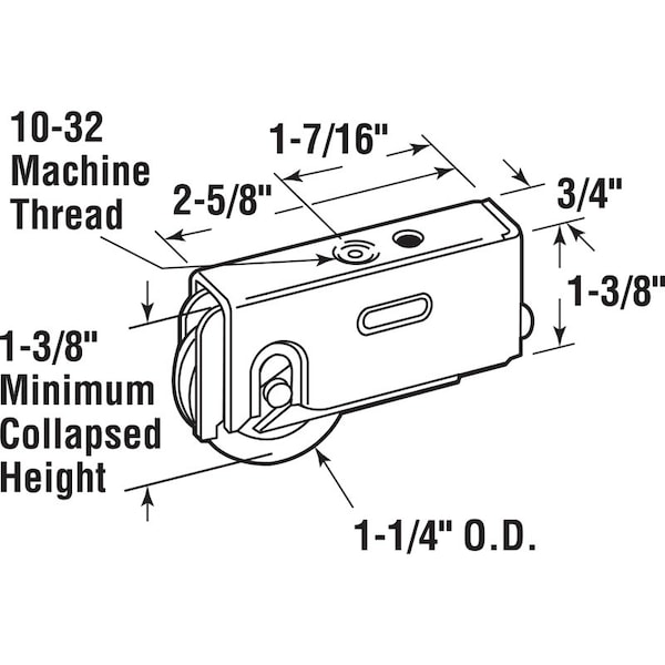 Prime-Line Prime-Line 1-1/4 in. D X 0.75 in. L Steel Roller Assembly 1 pk - 131476