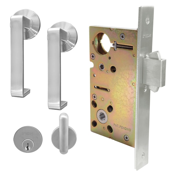 Inox 9550 Sliding Door Entry 346 Osaka 2-3/4" Backset 32D LH - XGT346-PD9550-32D-LH