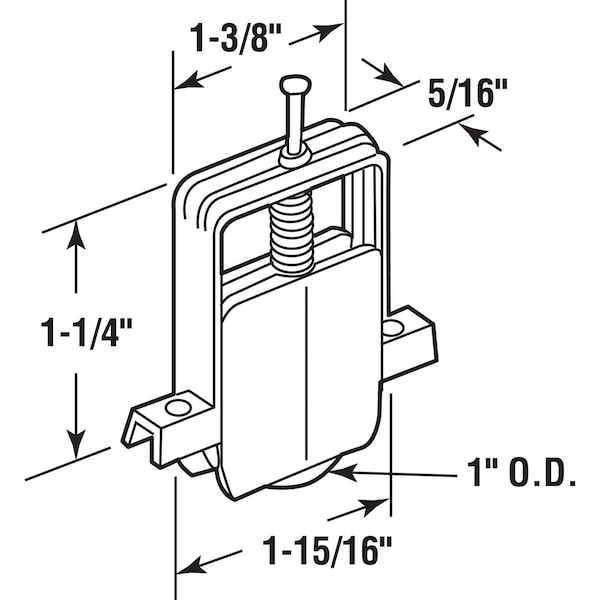 Prime-Line Prime-Line 1 in. D X 1/5 in. L Mill Nylon Roller Assembly 2 pk - 111684