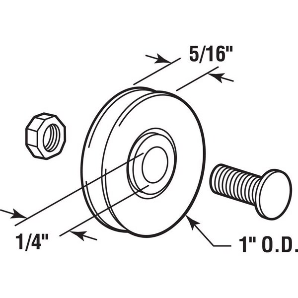 Prime-Line Prime-Line 1 in. D X 5/16 in. L Mill Steel Roller Assembly 2 pk - 111894