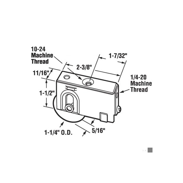 Prime-Line 1-1/4 in. Steel Ball Bearing, Plain Back, Roller Assembly (Single Pack) - D 1542