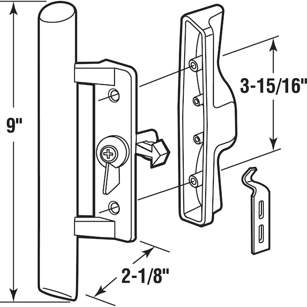 Prime-Line Prime-Line Painted Aluminum Indoor and Outdoor Patio Door Handle Set - 141843
