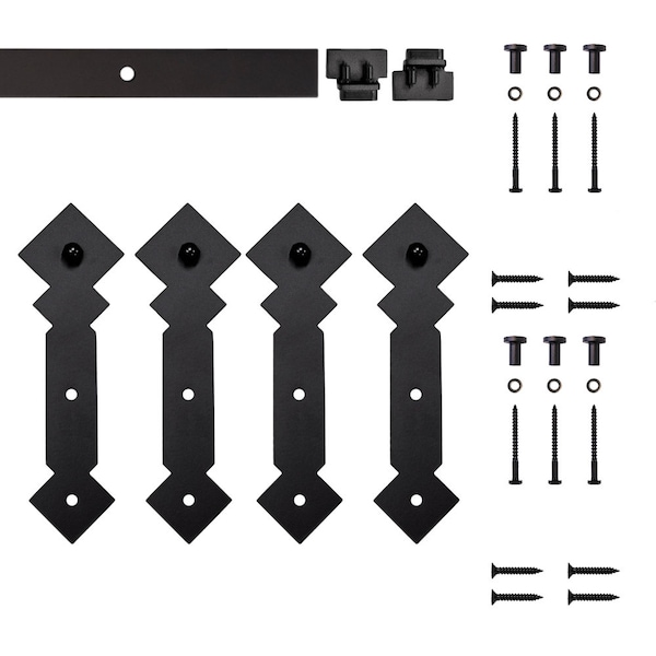Quiet Glide Soft Close 48" Black Diamond Mini Double Barn Door Hardware - NT.1310.05.08-48-2-SC