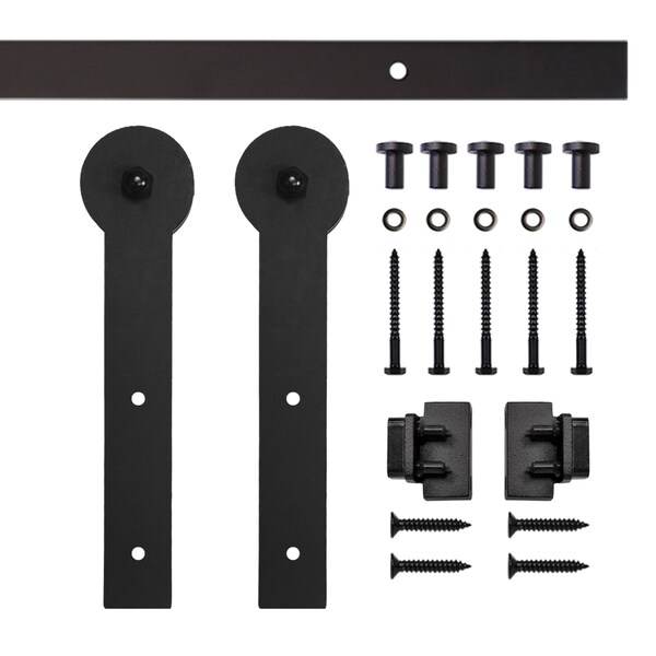 Quiet Glide Soft Close 72" Black Round Stick Mini Single Barn Door Hardware - NT.1310.09.08-72-SC