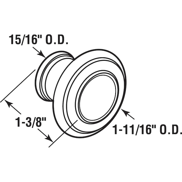 Prime-Line Prime-Line 1-11/16 in. D X 1.69 in. L Satin Silver Metal Bi-Fold Door Knob 1 pk - 163320