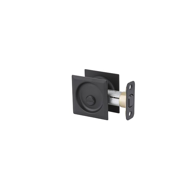 Kwikset Square Privacy Pocket Door Lock Matte Black Finish - 335SQT-514
