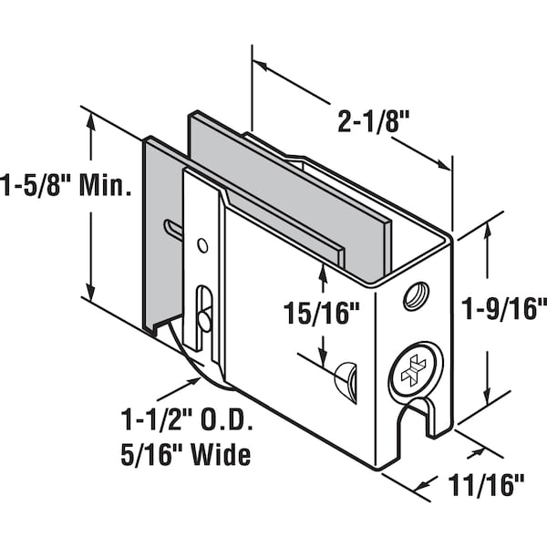 Prime-Line Single 1-1/2 in. Steel Roller Assembly, Ball Bearing, Plain Back Housing Single Pack - D 1830