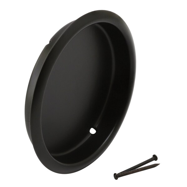 Prime-Line Closet Door Finger Pull, 2-1/8 in., Matte Black Finish (5 Pack) - MP7572N