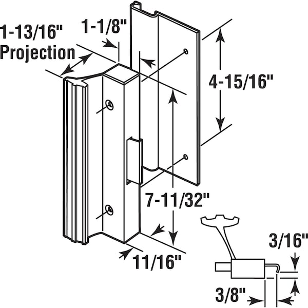 Prime-Line Prime-Line Wood Tone Aluminum Outdoor Patio Door Handle Set - 14399