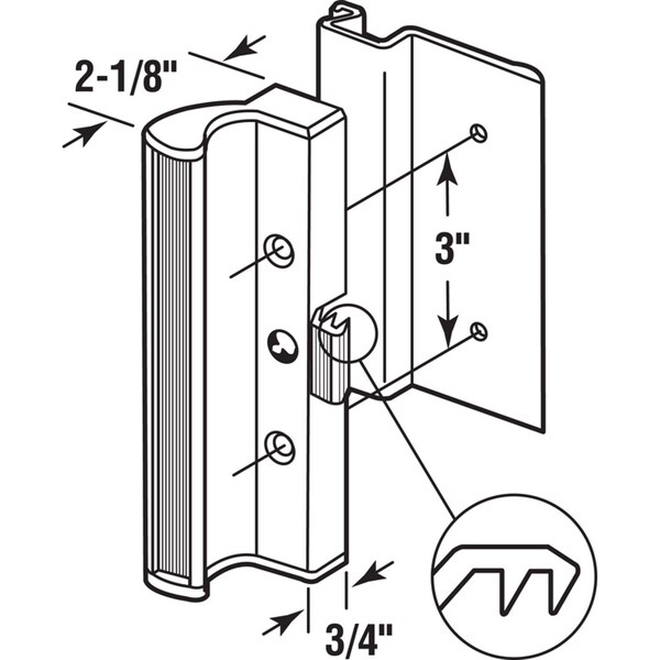 Prime-Line Prime-Line Wood Tone Aluminum Outdoor Patio Door Handle Set - 14538
