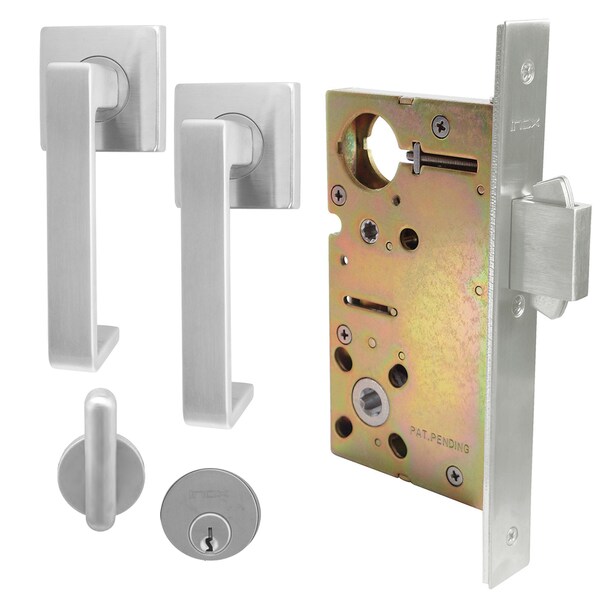 Inox 9550 Sliding Door Entry 346 Osaka 2-3/4" Backset 32D RH - XGS346-PD9550-32D-RH