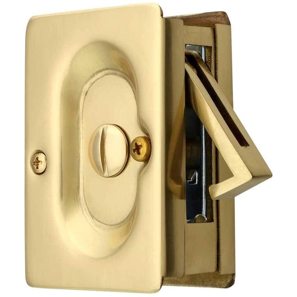 Patioplus Privacy Pocket Door Lock, Satin Brass - PA3236150