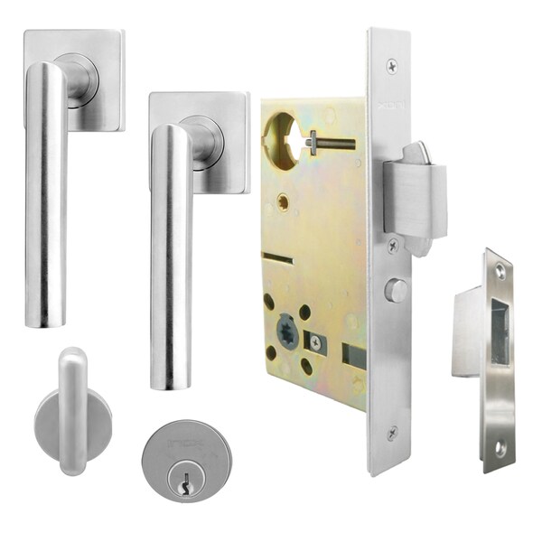 Inox 9650 Sliding Door Entry 205 Frankfurt 2-1/2" Backset 32D RH - XGS205-PD9653A-32D-RH