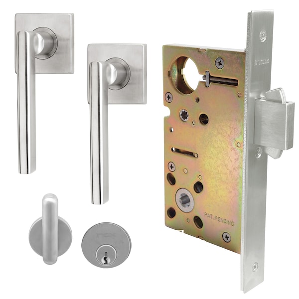 Inox 9550 Sliding Door Entry 243 Sunrise 2-1/2" Backset 32D LH - XGS243-PD9550A-32D-LH
