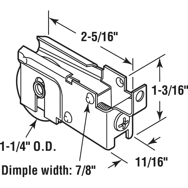 Prime-Line Prime-Line 1-1/4 in. D X 3/8 in. L Steel Patio Door Roller Assembly 1 pk - 13182