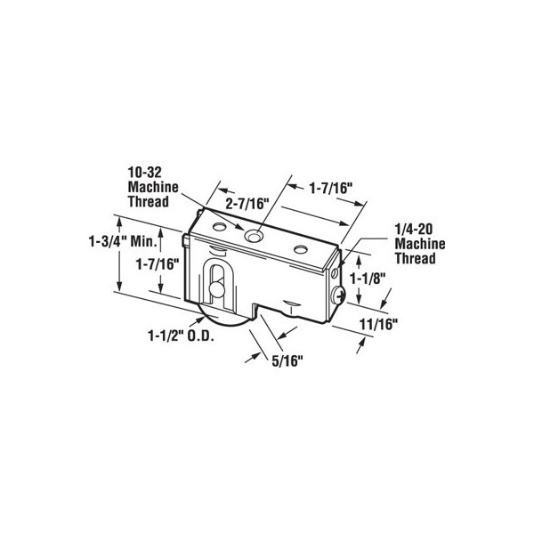 Prime-Line 1-1/2 in. Steel Ball Bearing, Plain Back, Roller Assembly, for Fleetwood (Single Pack) - D 1537