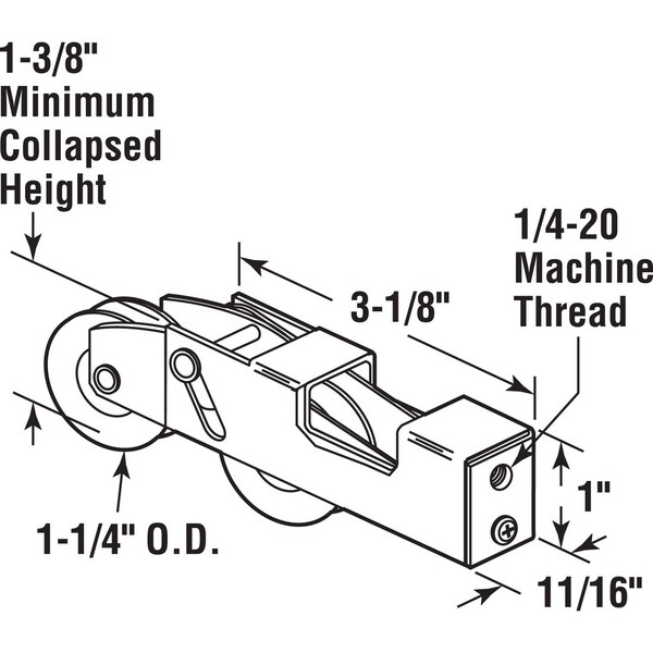 Prime-Line Prime-Line 1-1/4 in. D X 5-7/8 in. L Steel Roller Assembly 1 pk - 132351
