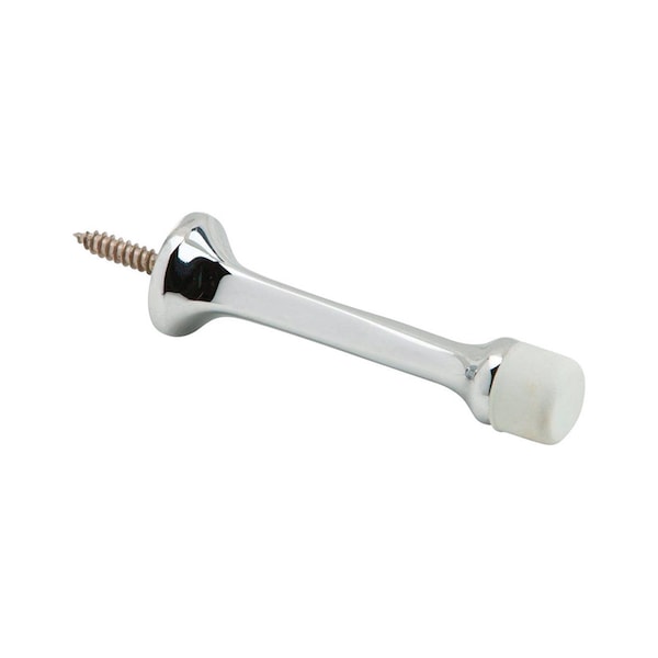 Ives Ives 3-1/8 in. W X 7/8 in. L Brass Bright Chrome Silver Door Stop Mounts to wall - SP61MB26